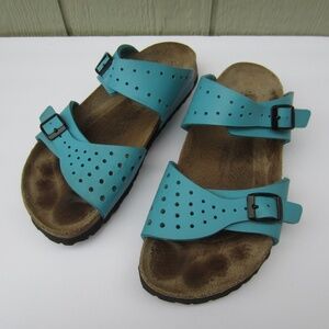 Birkis By Birkenstock Women’s Freeport‎ Sandals Sz 7 Aqua Perforated Birko Flor